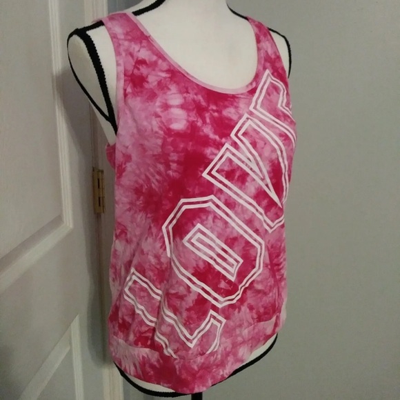 Honey & Sparkle Pink Love Tie Dye Crossback NWT Cotton Tank Top Size Medium - Picture 3 of 6